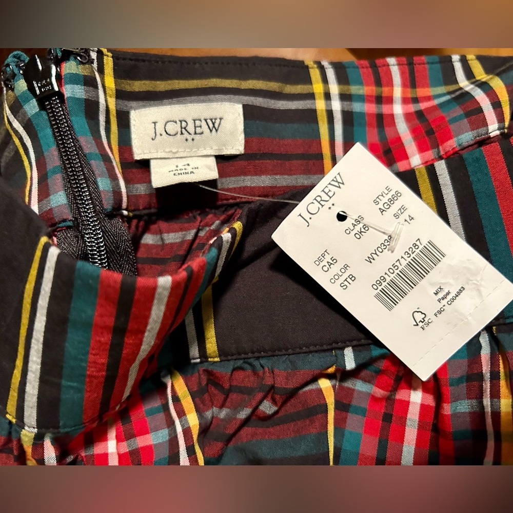 J.Crew Plaid Skirt-New Witg Tags
